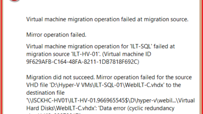 There was an error during move operation: Data error (cyclic redundancy check) (0x80070017) 3