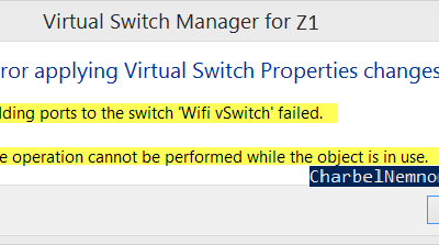 Error Applying Virtual Switch Properties Changes. The Requested Resource Is In Use