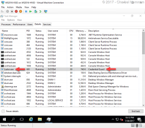 figure 5 lsaiso process running in virtual secure mode vsm inside the
