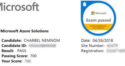 Passed 70-535 Exam: Architecting Microsoft Azure Solutions #Azure #CloudSolutionsArchitect @MSLearning 20