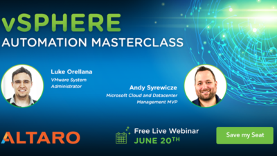 Free Webinar: vSphere Automation Masterclass @AltaroSoftware 7