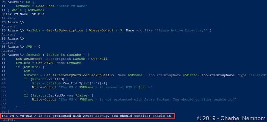 How to Find The Recovery Services Vault for an Azure VM with PowerShell 2