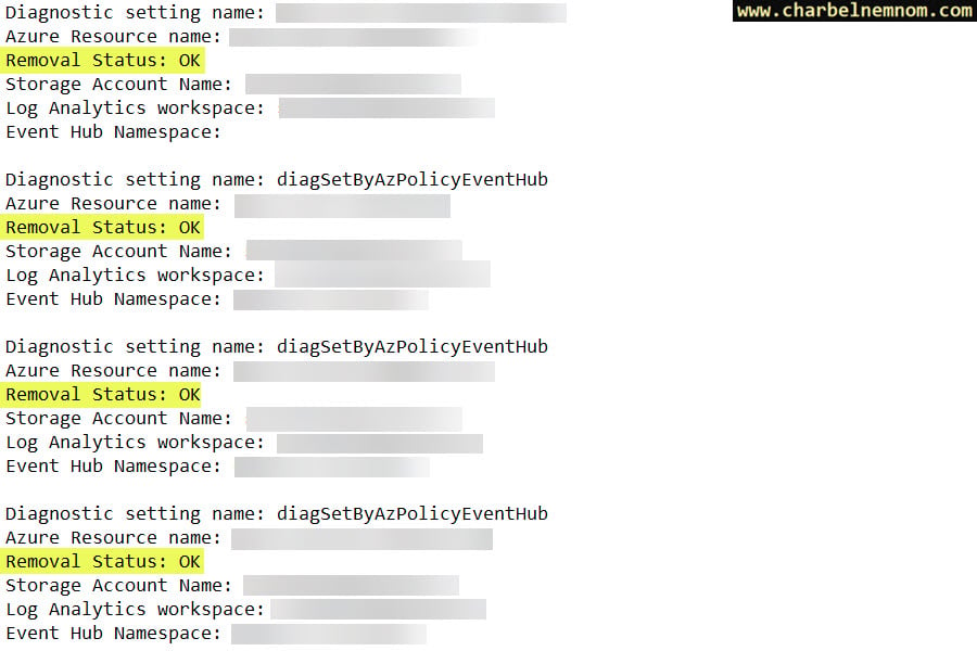 Removing Diagnostic Settings Configuration for Azure Resources 1