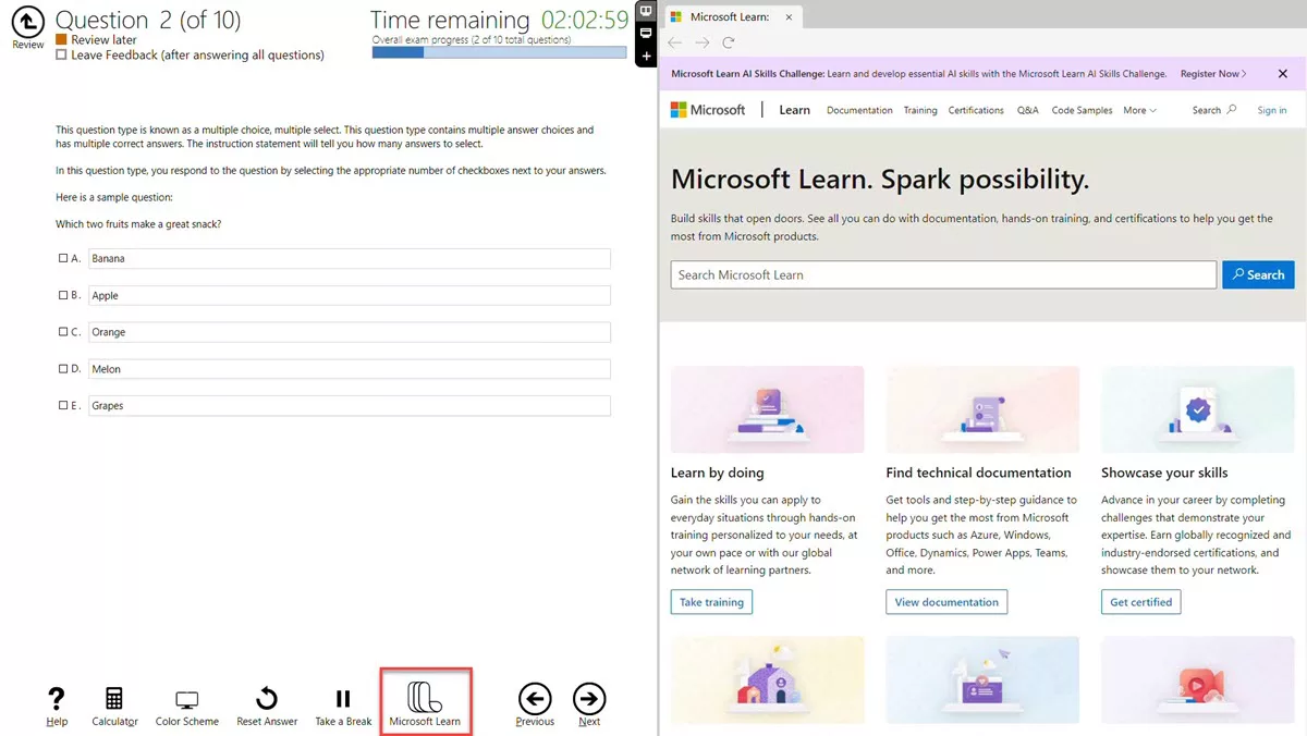 Microsoft Open Book Exams