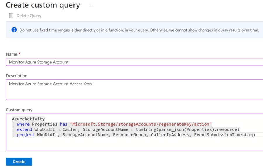 Create Azure Sentinel Custom Hunting Query