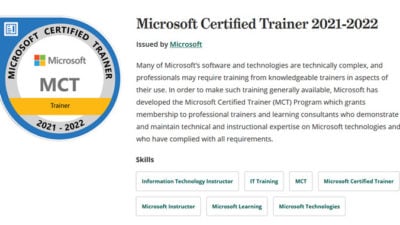 Microsoft Certified Trainer 2021-2022