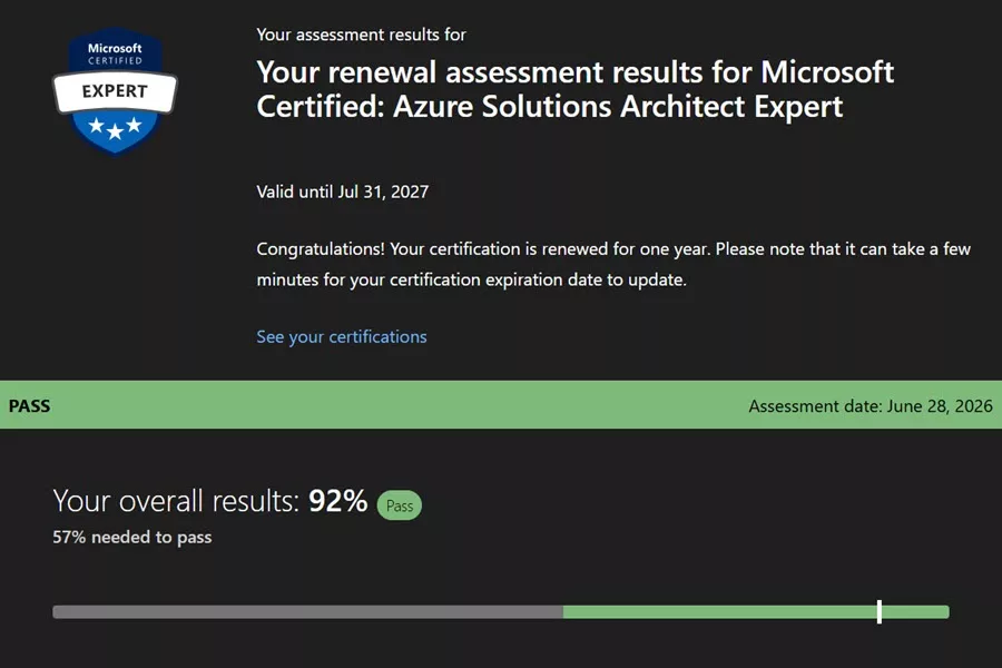 AZ-305 Exam Study Guide: Azure Solutions Architect Expert 5 Renewal assessment for Microsoft Certified: Azure Solutions Architect Expert