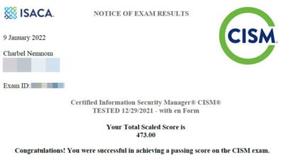 Passed Official CISM Exam: Certified Information Security Manager