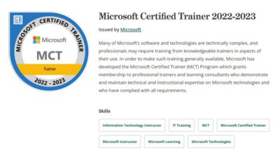 Microsoft Certified Trainer 2022-2023