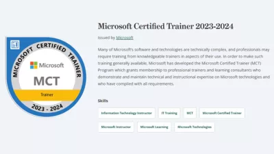 Microsoft Certified Trainer 2023-2024 MCT