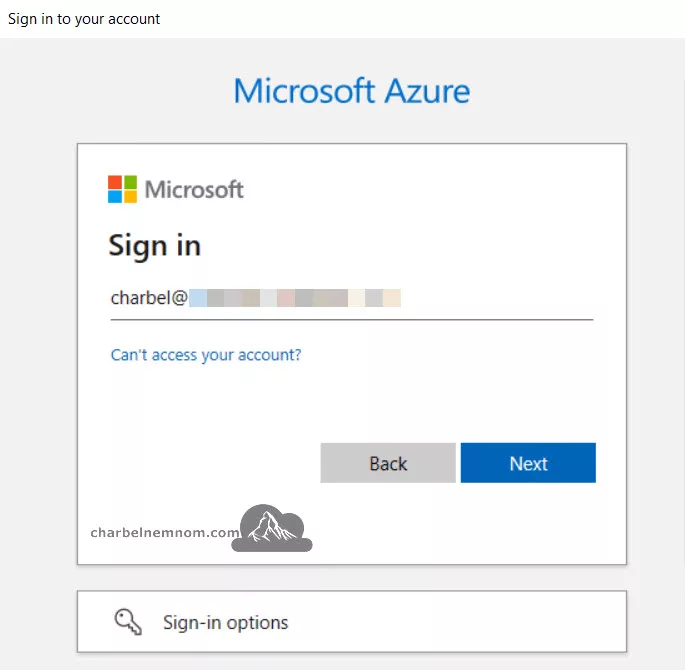 Sign in to Microsoft Azure