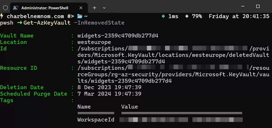 Supercharge Your Threat Analysis with Microsoft Sentinel Enrichment Widgets 15 Get a deleted Azure key vault