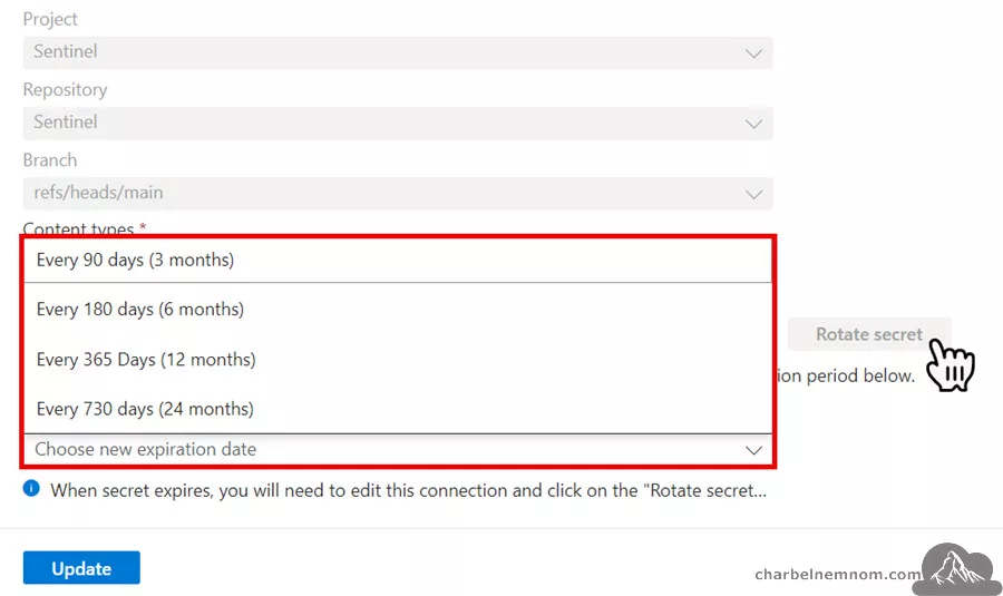 Rotate Microsoft Sentinel Repositories Connections Effectively 4 Microsoft Sentinel Repositories | Rotate secret