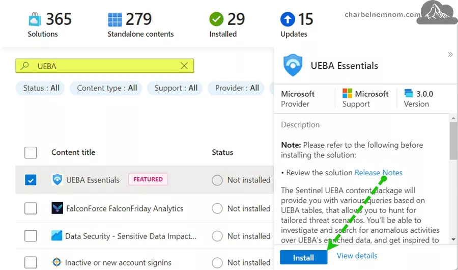 Deep Dive into Microsoft Sentinel UEBA (User and Entity Behavior Analytics) 49 Install UEBA Essentials solution