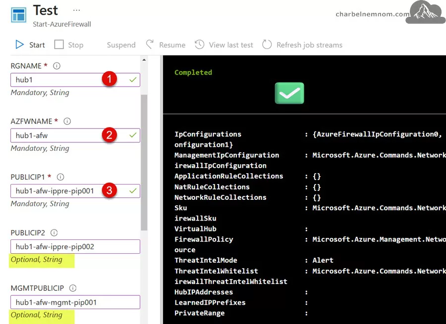 Test Start-AzureFirewall
