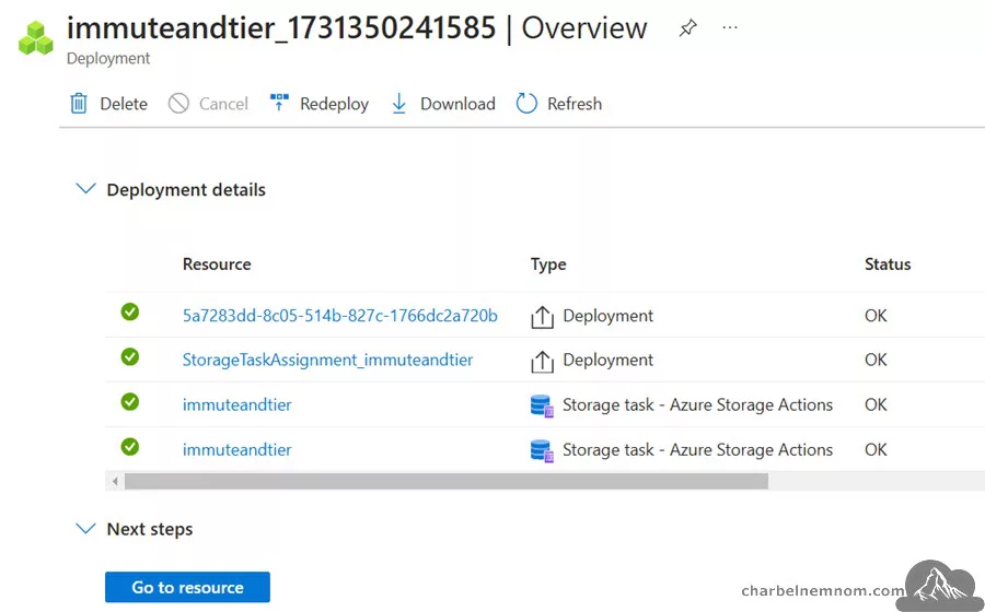 Deploy storage task