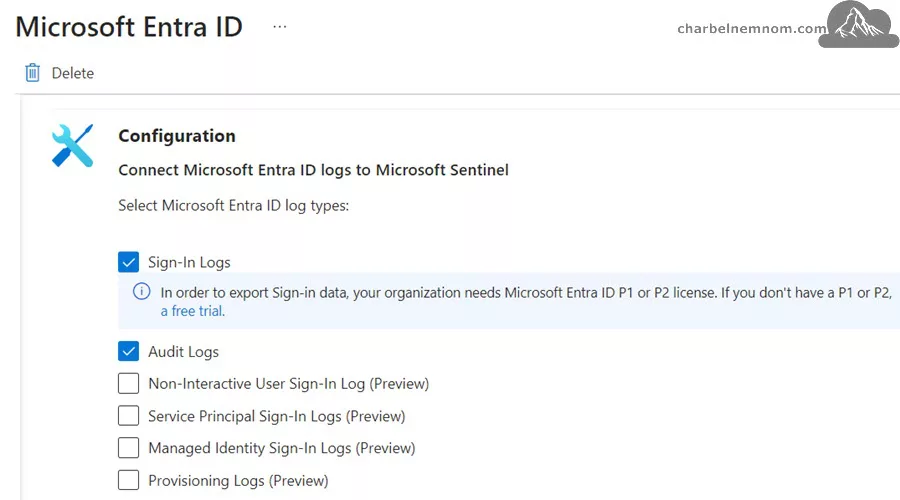 Connect Microsoft Entra ID logs to Microsoft Sentinel