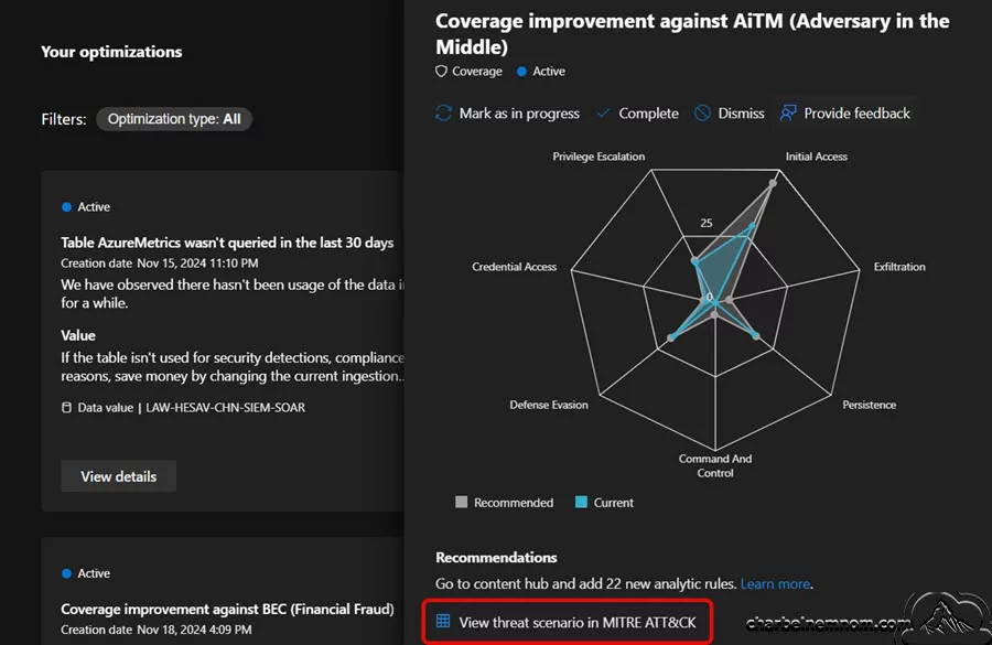 View threat scenario in MITRE ATT&CK