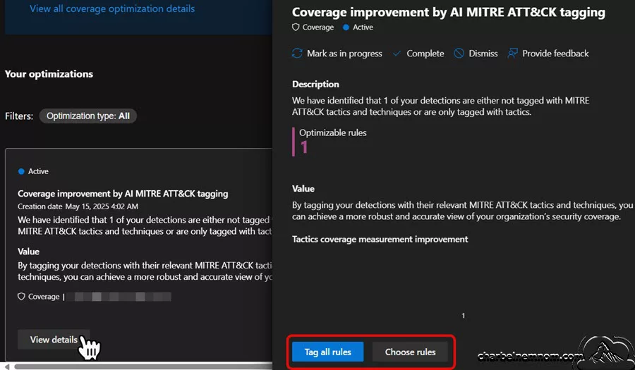 Coverage improvement by AI MITRE ATT&CK tagging