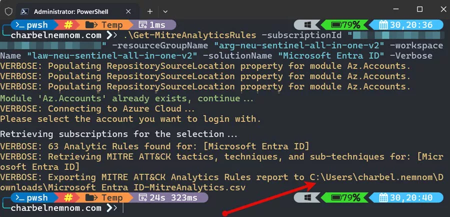 Generate MITRE ATT&CK for Microsoft Sentinel Analytics Rules