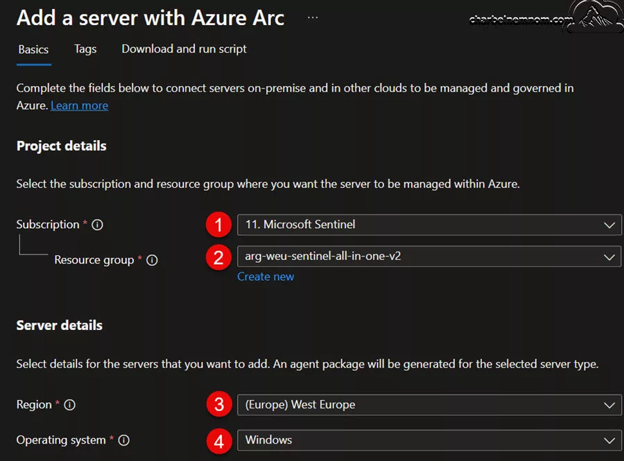 Forward Logs to Microsoft Sentinel with a Private Link 17 Add a server with Azure Arc