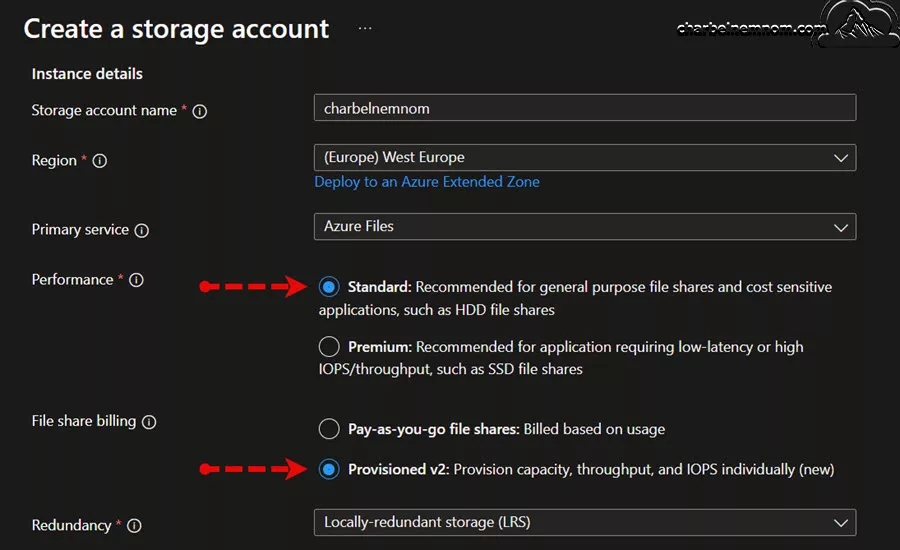 Create Azure Files with the Provisioned v2 model