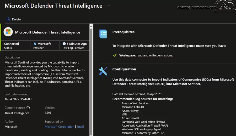 Microsoft Defender Threat Intelligence connector
