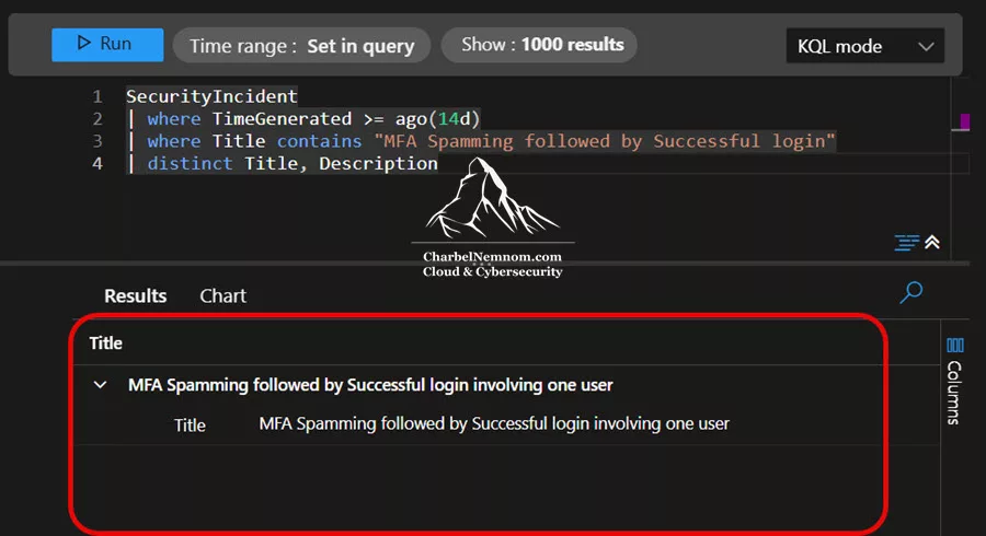 Querying the "SecurityIncident" table