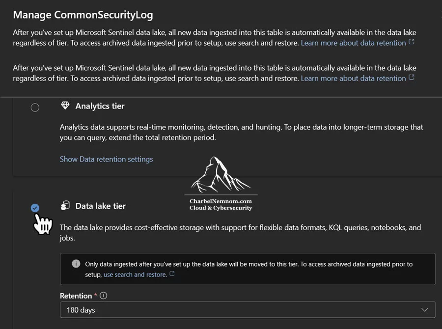 Changing a non-XDR table to the Data Lake tier only