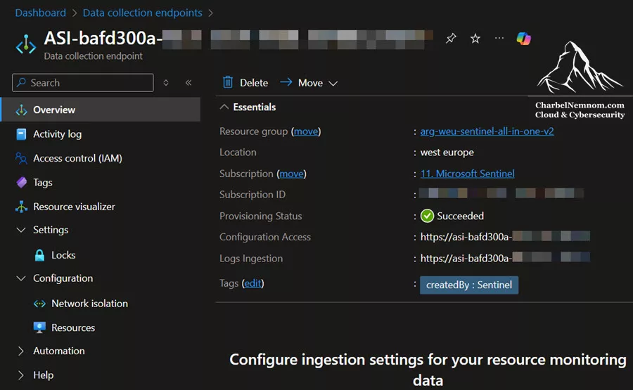 Data Collection Endpoint (DCE) for CCF
