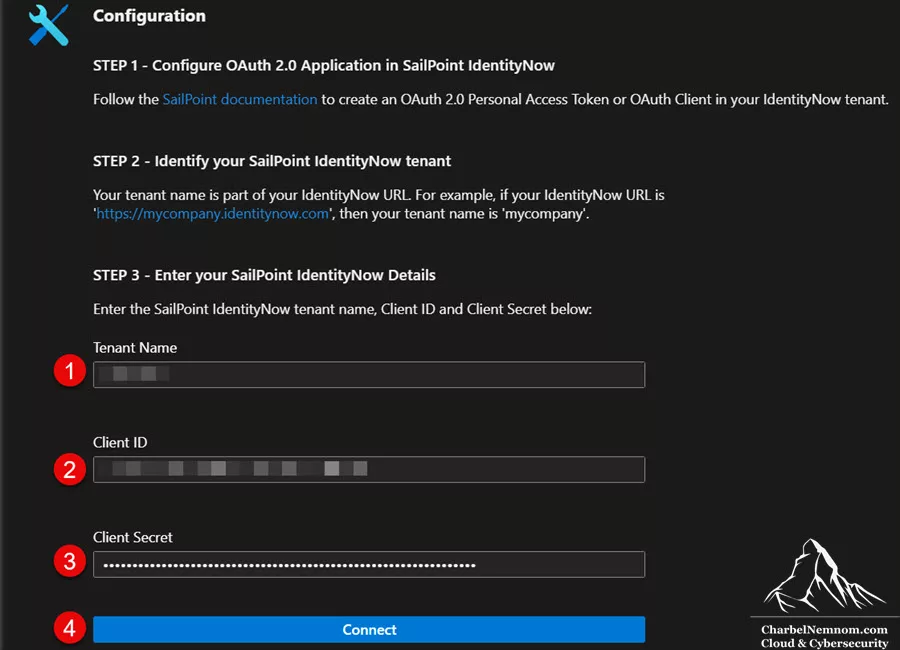Enter SailPoint IdentityNow Details