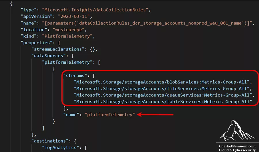 Configure Diagnostic Settings for Storage Accounts to Sentinel at Scale 5 Data Collection Rules | Platform metrics (Preview)
