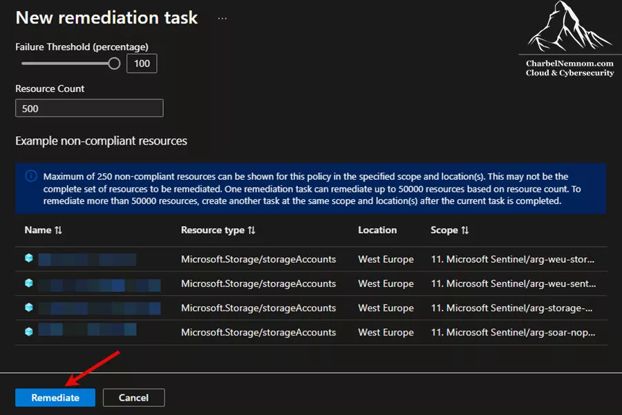 Configure Diagnostic Settings for Storage Accounts to Sentinel at Scale 13 Remediate existing storage accounts
