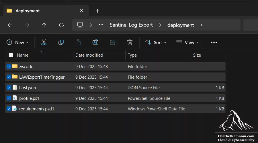 Azure Function deployment folder