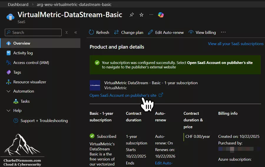Open SaaS Account on the VirtualMetric site