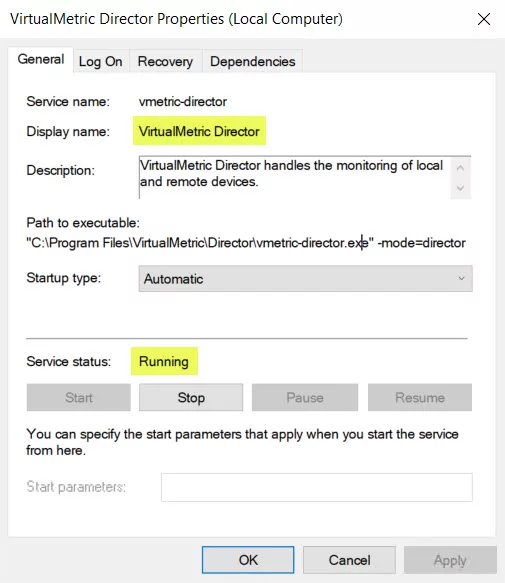 VirtualMetric Director service