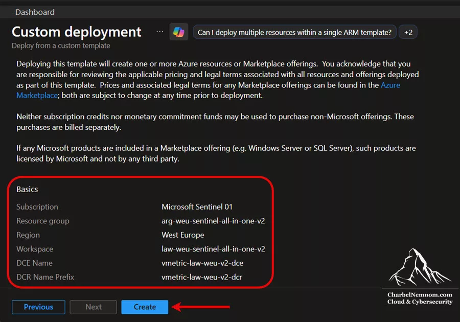 Deploying VirtualMetric DataStream ARM template