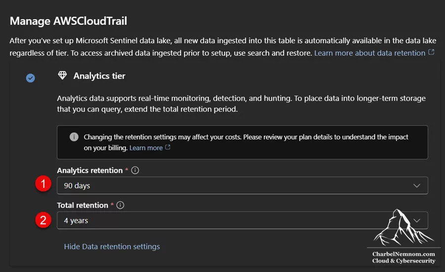 Microsoft Sentinel Cost Estimation and Optimization — The Definitive Guide! 8 Analytics Tier Retention
