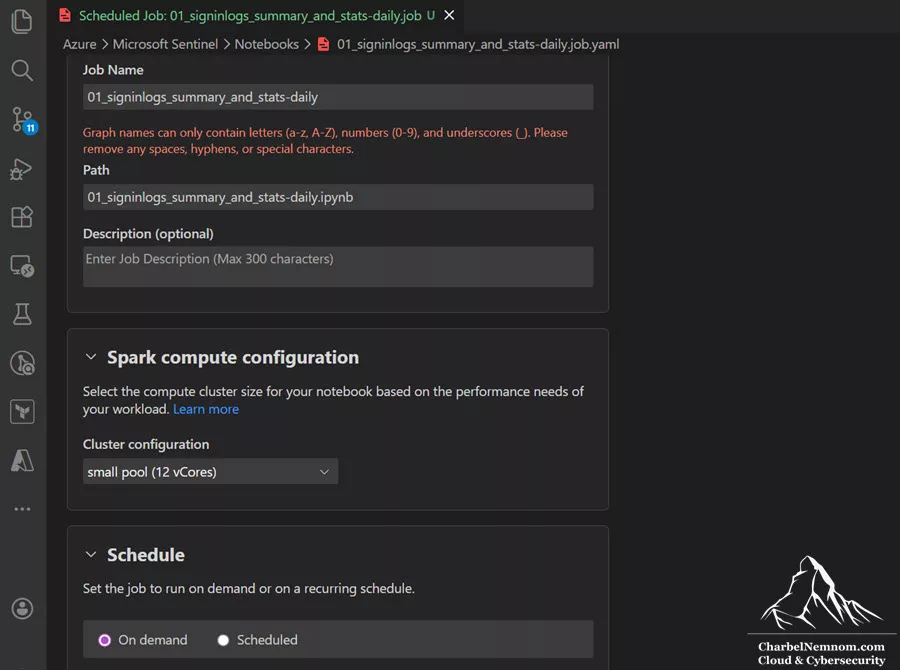 Microsoft Sentinel Cost Estimation and Optimization — The Definitive Guide! 14 Notebook > Create and schedule a job