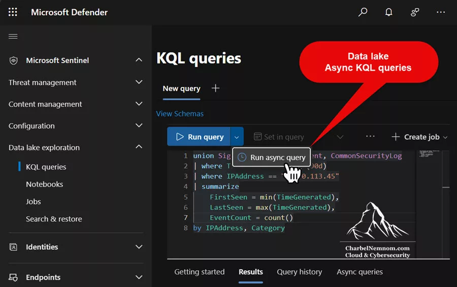 Microsoft Sentinel Cost Estimation and Optimization — The Definitive Guide! 11 Data lake async KQL queries