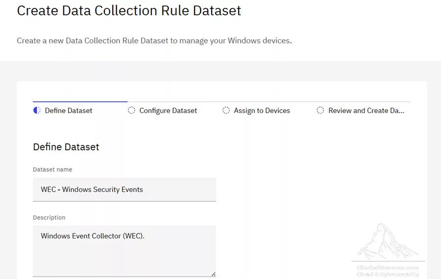 Define Data Collection Rule Dataset