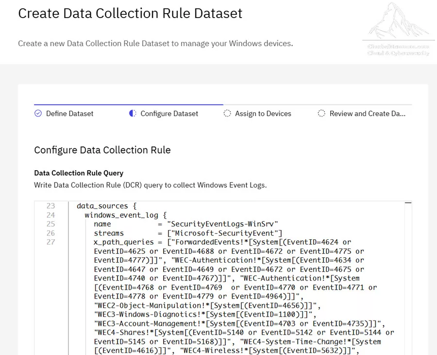 Configure Data Collection Rule Query