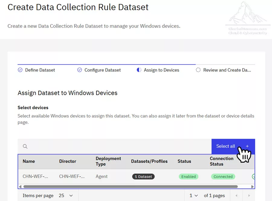 Assign Dataset to Windows Collector (WEC) Device