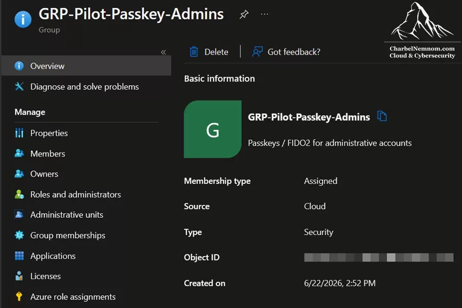 How to Enable and Roll Out Microsoft Authenticator Passkeys in Microsoft Entra ID: A Step-by-Step Guide 4 Microsoft Entra admin pilot group for Passkeys