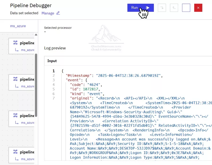 VirtualMetric DataStream Pipeline Debugger processor validation
