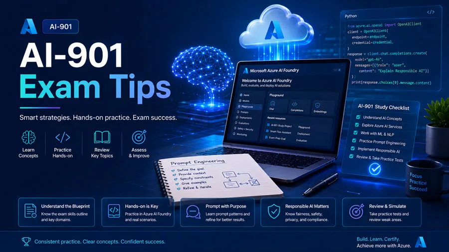Exam AI-901 Study Guide: Microsoft Azure AI Fundamentals 9 AI-901 Exam Tips