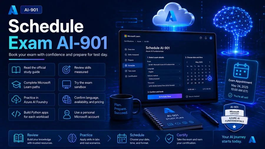 Exam AI-901 Study Guide: Microsoft Azure AI Fundamentals 8 Schedule Exam AI-901