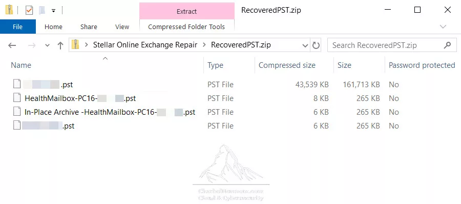 Online Exchange Database Repair: Comparing Stellar’s Online Service and Desktop Software 8 Individual mailbox PST files contained in the downloaded recovery archive
