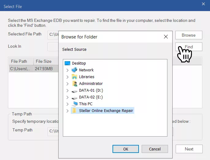 Online Exchange Database Repair: Comparing Stellar’s Online Service and Desktop Software 10 Selecting the EDB File
