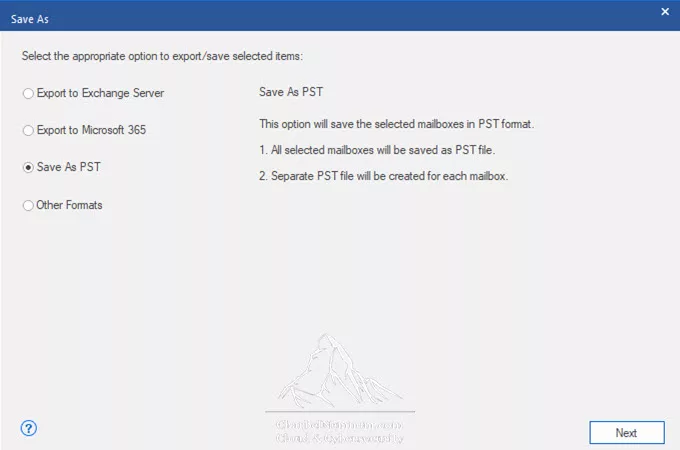 Online Exchange Database Repair: Comparing Stellar’s Online Service and Desktop Software 14 Saving recovered Exchange mailboxes to PST